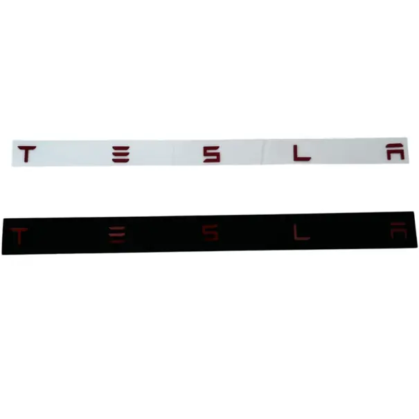 Logo cromat Tesla pentru ușile din spate ale portbagajului, emblemă, insignă, autocolant pentru Modelele 3, S, X și Y, accesorii de diferite culori Premium