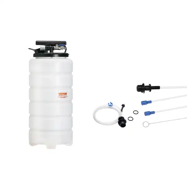 Cumpără acum Odsător de lichide 15 l cu furtun de aspirație alb negru 235 × 575 mm pentru schimbul de ulei și lichide auto
