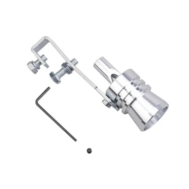 Pâlnie turbo argintie pentru evacuare L 108,5 × 29,5 mm Simulator universal al sunetului turbo tub de suflare din aluminiu accesoriu de tuning pentru toate automobilele Noutate