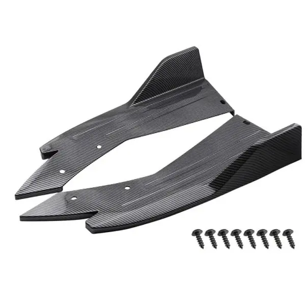 Protecție universală pentru bara de protecție spate 48×16,5 cm Carbon negru ABS Spoiler colț spate Aripă Protecție durabilă împotriva coliziunilor Ofertă