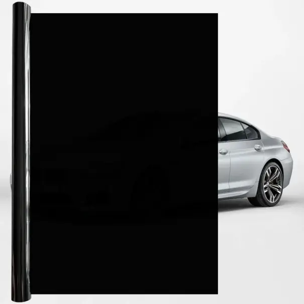 Folie nuantare geamuri auto 1% 50 x 300 cm Folie nuantare geamuri auto Protectie solara Folie nuantare geamuri auto Lichidare de stoc