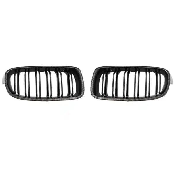 Gril frontal pentru BMW F30 F31 F35 2012–2018 Textură carbon neagră Bară dublă Gril radiator Gril frontal stilat ABS Doar azi