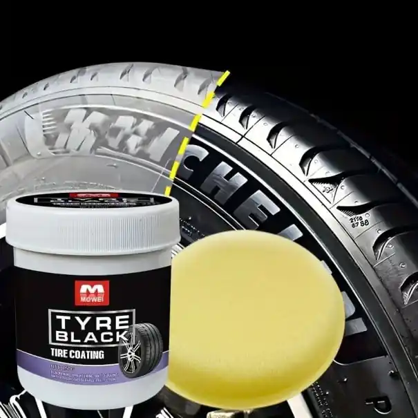 Cumpără acum Ceară hidratantă pentru anvelope 150g Ceară de protecție împotriva îmbătrânirii și decolorării Refacere culoare neagră Cu burete de aplicare Îngrijirea roților