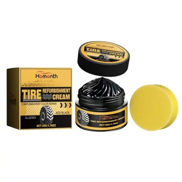 Renovare lustruire anvelope 50 g burete Refacere culoare și strălucire Protecție la fisuri Anvelope curate și negre Îngrijire auto Preț mic