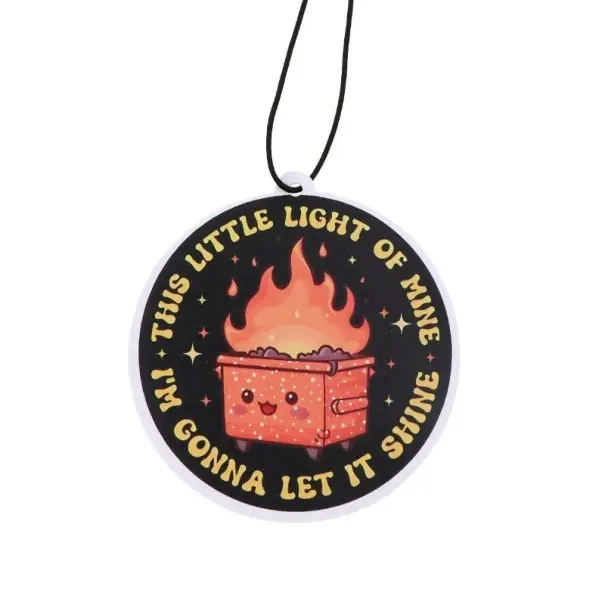Doar azi Odorifer de aer pentru mașină cu imprimeu de text și foc, breloc parfumat de aromaterapie, negru, rotund, accesoriu pentru interiorul mașinii