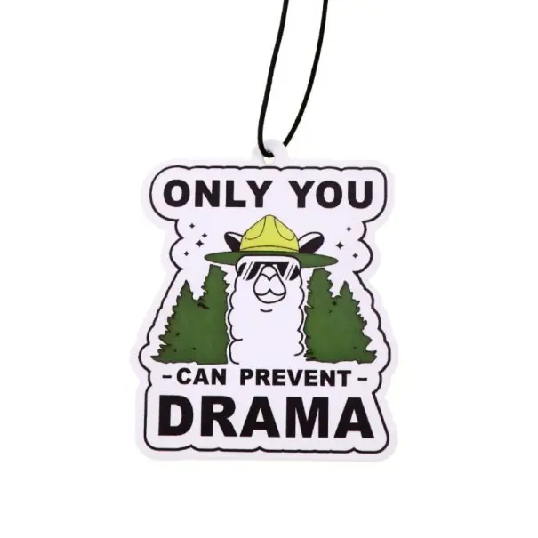 Odorifer de aer suspendat pentru mașină cu imprimeu ONLY YOU și motiv de lamă, breloc parfumat de aromaterapie alb verde, accesoriu pentru interior Ultima șansă