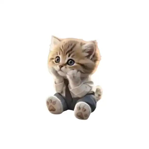 Lichidare de stoc Osv fresh air freshener for car clip for ventilation 2D diffuser approx. 6 cm decoration cat in clothes sitting with paws for interior