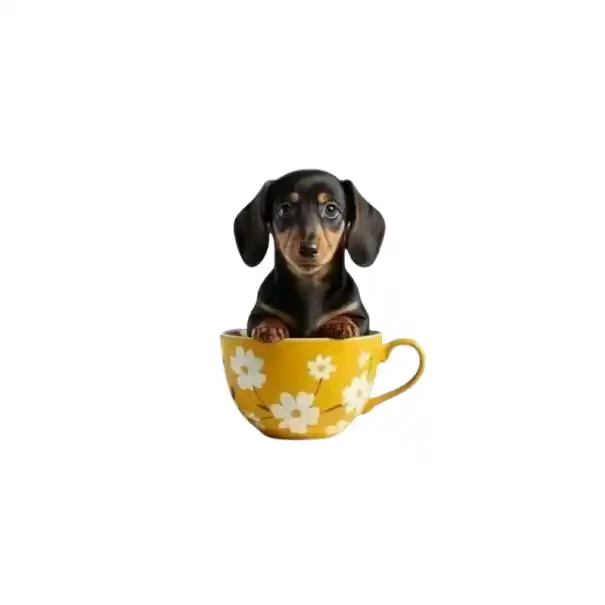 Osv fresh air freshener for car clip for ventilation 2D diffuser approx. 6 cm decoration dog in cup yellow cup with flowers for interior Popular