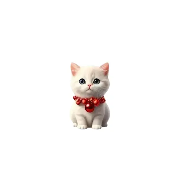 Osv fresh air freshener for car clip for ventilation 2D diffuser approx. 6 cm decoration white cat with red beads aromatherapy Cel mai vândut
