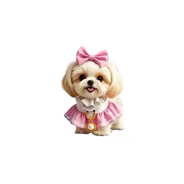 Osv fresh air freshener for car clip for ventilation 2D diffuser approximately 6 cm beige dog with pink bow interior decoration of the car Preț redus
