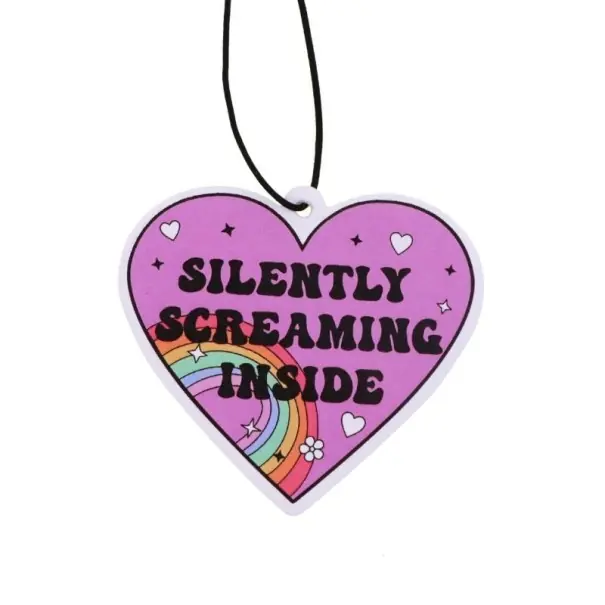 Reduceri Osv fresh air freshener for car hanging heart with the quote "Silently Screaming Inside" aromatherapy pink pendant interior decoration