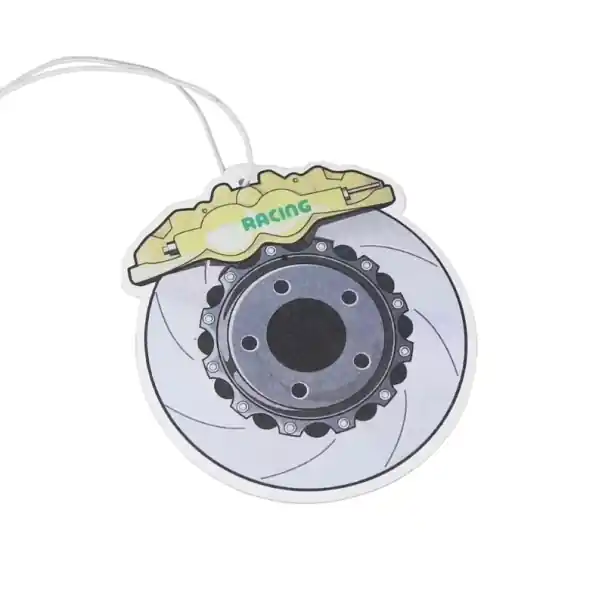 Reducere specială Osv fresh air freshener for car hanging on rearview mirror brake disc motif 8.5 × 9.3 cm solid gray-yellow interior accessory
