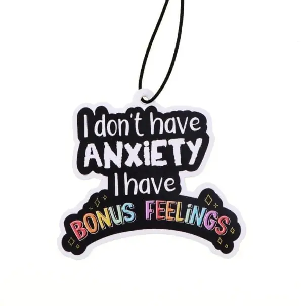 Livrare gratuită Osv fresh air freshener for car hanging with the quote "I don’t have anxiety I have bonus feelings" black pendant interior decoration