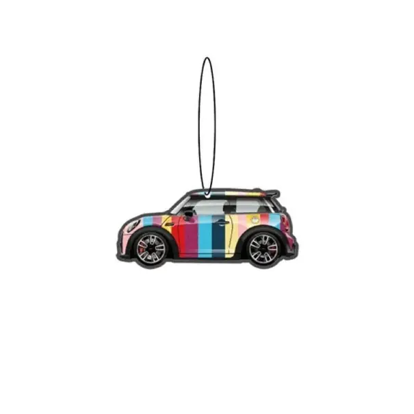 Osv fresh air freshener for car Mini Cooper aromatherapy pendant 4.8 × 9.9 cm multicolored stripes hanging in car interior Cumpără acum