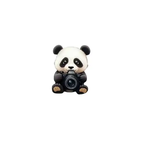 Osv fresh air freshener for car ventilation clip 2D diffuser approx. 6 cm black and white panda with camera interior decoration of the car Reducere