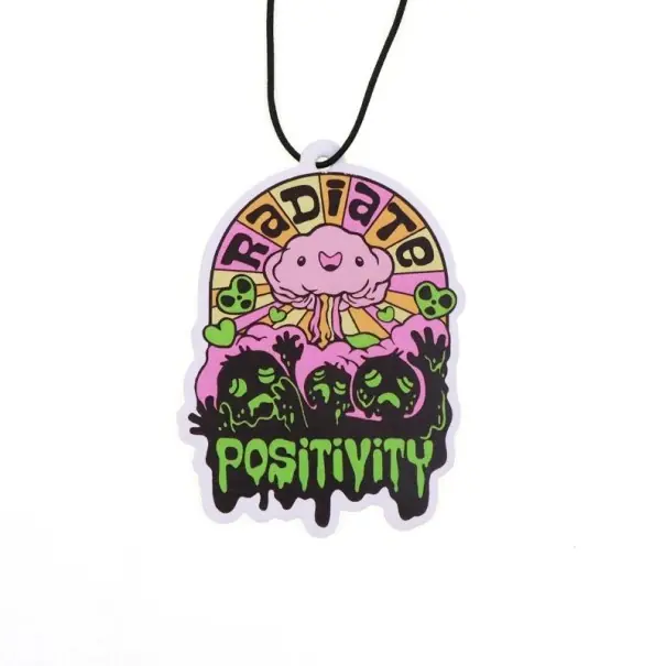 Osv freshener auto RADIATE POSITIVITY motiv explozie voțos privesc alb cu imprimeu colorat pentru interior Cumpărături sigure