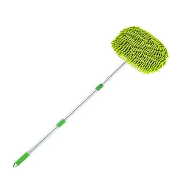 Perie de curățare mașină Mop de spălat 2 în 1 Mâner reglabil Chenilia din oțel inoxidabil 118 x 27 cm Tijă flexibilă rotativă la 180° Curățare caroserie fără urme Mai ieftin