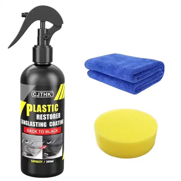 Reîmprospătare și curățare plastic și piele 300 ml cu burete și cârpă 30x70 cm Cosmetică auto Curățare interior auto Refacere bord Premium