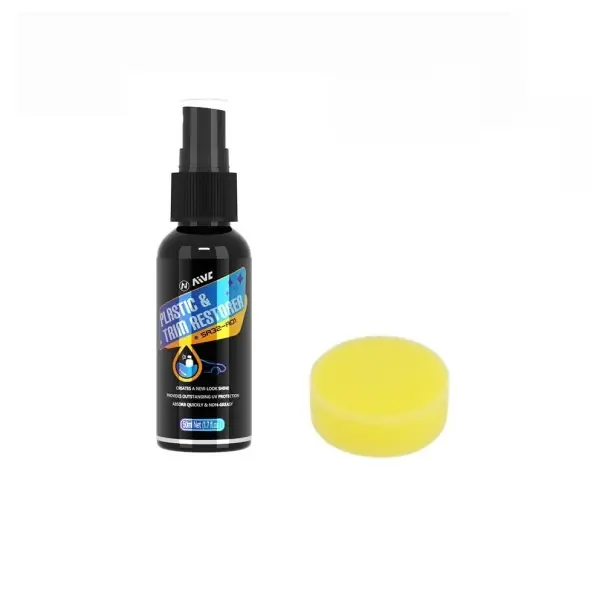 Reîmprospătare suprafețe din plastic și cauciuc 50 ml cu burete Cosmetice auto Curățare plastic și cauciuc Restaurare exterior și interior auto Reducere