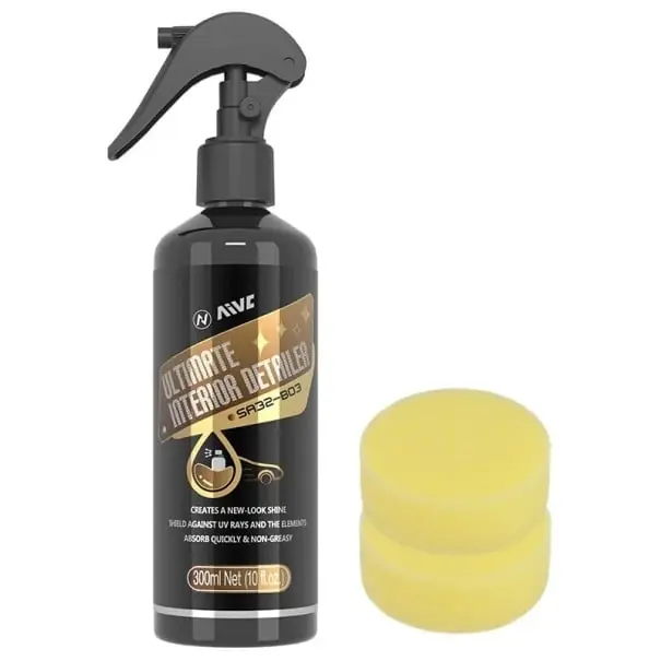Revigorant plastic și piele 300 ml Cu 2 bureți Detergent pentru plastic și piele Restaurare planșa de bord Cosmetică auto Îngrijire interior auto Ieftin