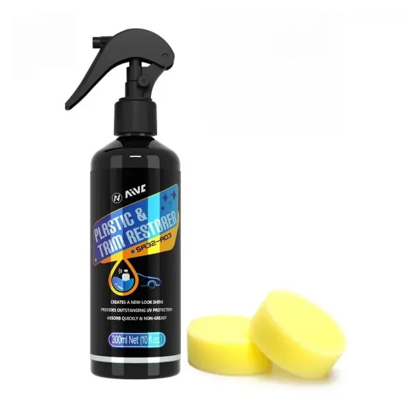 Revigorator pentru plastic auto 300 ml Doi bureti intr-un pachet Restaurare piese din plastic Exterior si interior Ingrijire auto Cosmetica auto Preferatul clienților