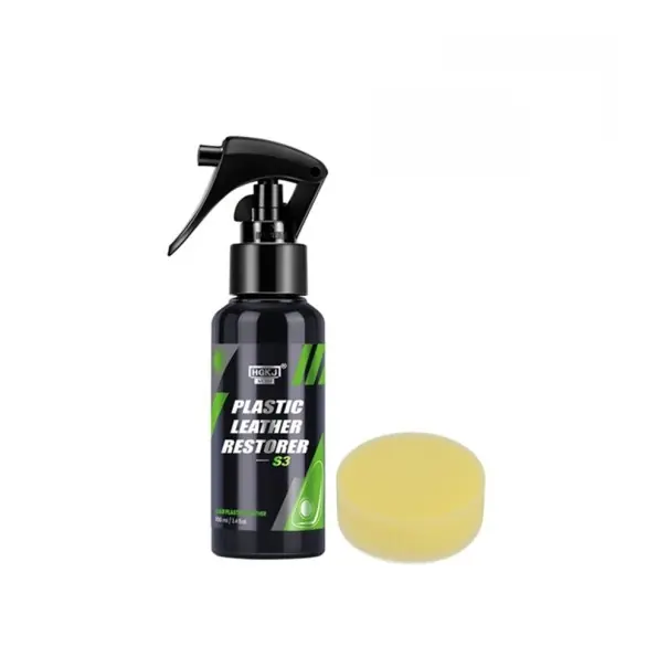 Cumpără online Revitalizant și curățător pentru suprafețe din plastic, piele și cauciuc 100 ml cu burete Cosmetice auto Curățare plastic și piele Îngrijire interior auto