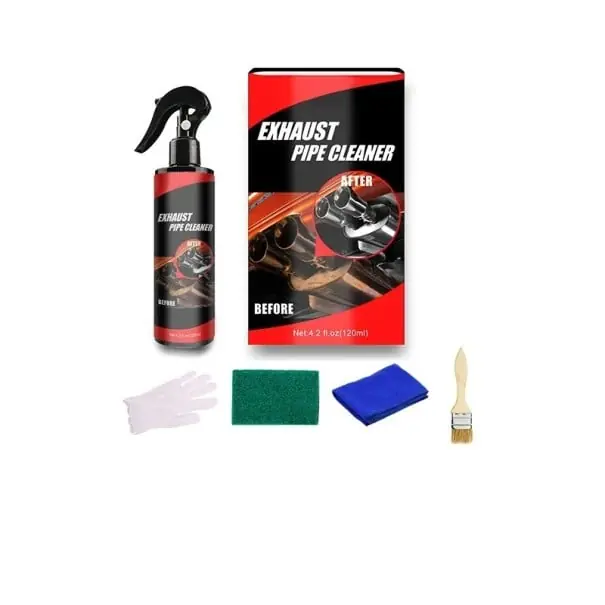 Livrare rapidă Set 5 în 1 spray pentru curățarea eșapamentului 120 ml + pastă de lustruit metal 50 g Perie Pânză Mănuși Tampă pentru curățarea ruginii