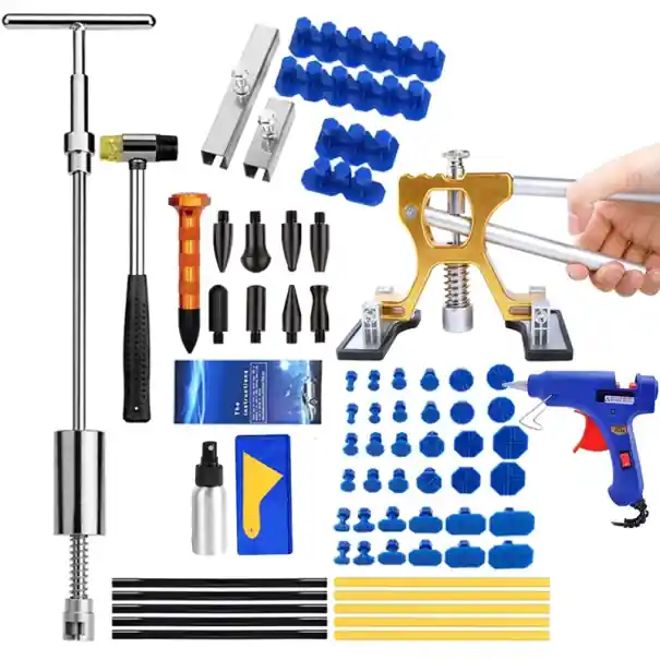 Promoție Set pentru repararea denivelărilor caroseriei automobilelor Instrument manual cu pod de extragere Bețe adezive Reparare fără vopsire