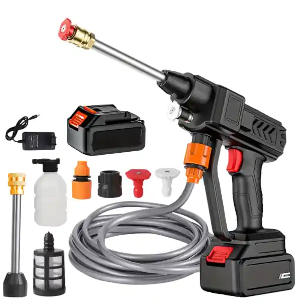 Pistolă de spălat cu acumulator cu presiune înaltă 30 bar 21V 20000mAh Motor inductiv din cupru 200 l/h 5 m furtun cu accesorii pentru spălarea mașinilor Popular