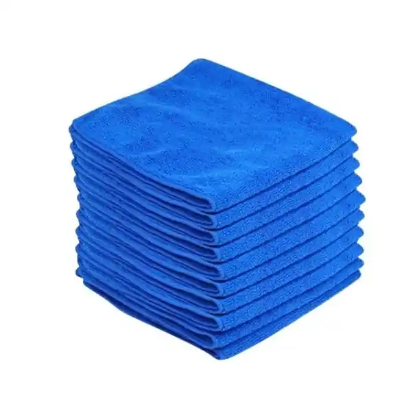 Prosop de lustruit auto 30x30 cm Set de 10 buc microfibră albastră Șervețele auto Lavețe pentru curățare Plată sigură
