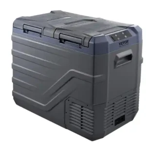 Preț promoțional Autochladniță portabilă 40 l compactă 618×376×514 mm gri pentru mașină, pentru călătorii, excursii și camping