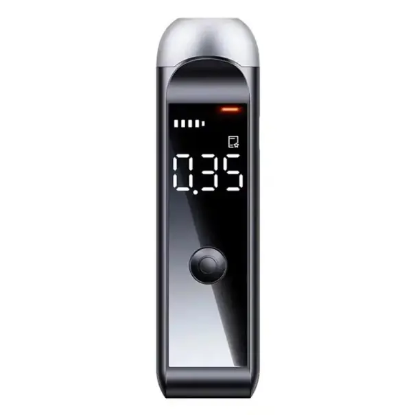 Tester de alcool digital 10,3 x 2,8 cm Analyzator de respirație portabil cu trei indicatoare luminoase USB-C Preț redus