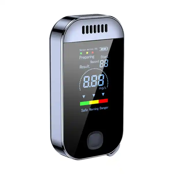 Tester de alcool portabil 3,08 x 1,3 x 5,7 cm ecran LCD analizator de respirație pentru utilizare acasă încărcare USB-C cu posibilitate de prindere pe chei Discount