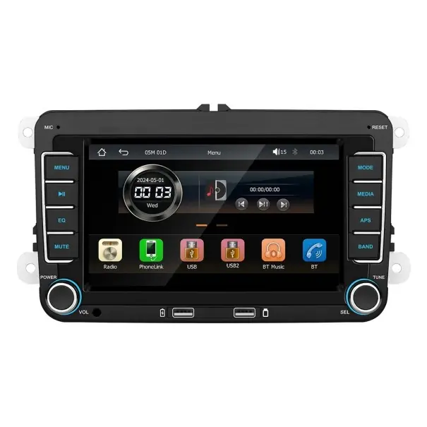 Cel mai vândut Autoradio DIN HD CarPlay Android Auto Bluetooth FM RDS USB AUX ecran tactil stereo pentru Volkswagen Seat Škoda Passat Golf Polo