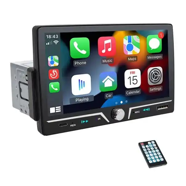 Autoradio Hippcron 1Din 7" IPS Stereo Fără Fir CarPlay Android Auto Bluetooth MP5 Mirror Link Încărcare Type-C Universal Bestseller