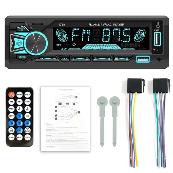 Autoradio SINOVCLE 1DIN Bluetooth MP3 FM USB AUX TF card stereo player cu telecomandă montare universală în tabloul de bord Preferatul clienților