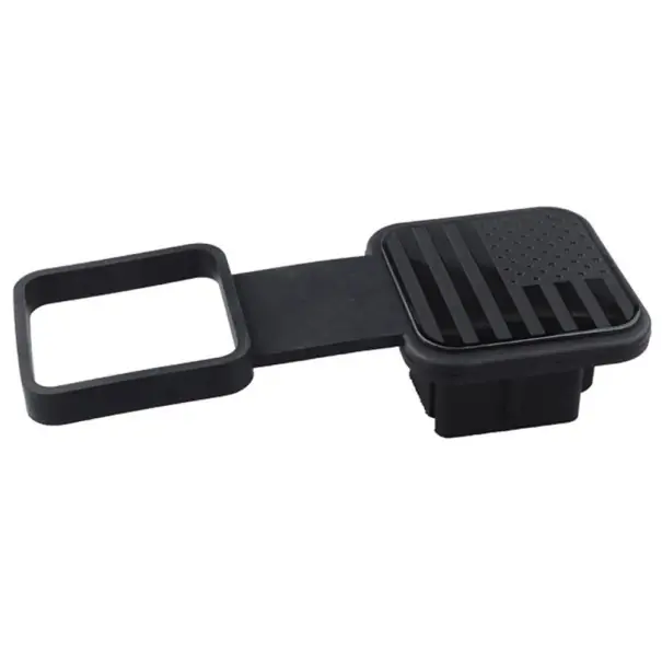 Plată sigură Capac de cauciuc pentru cârlig de remorcare de 2 inci cu protecție pentru cuplaj cu steagul SUA pentru SUV-uri, camionete și autoturisme, fără asamblare