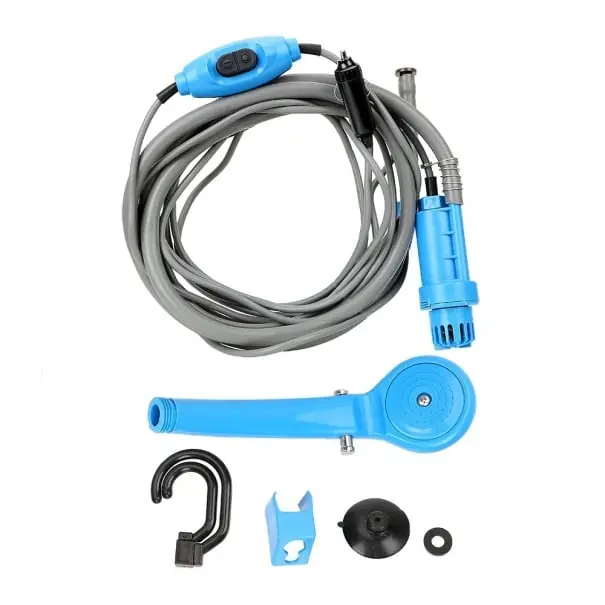 Preferatul clienților Duș 12V pentru caravane cu țeavă Adaptor de alimentare pentru bricheta auto Camping Spălare auto Duș portabil de călătorie ABS DC 12V universal