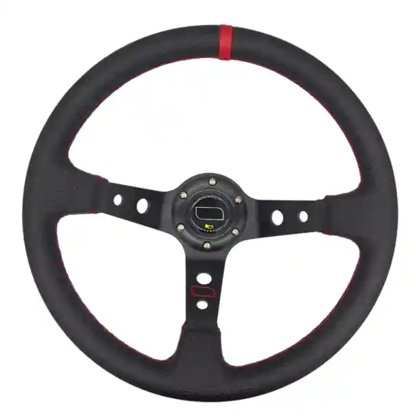 Transport gratuit Volan din piele universal pentru curse auto diametru 35 cm Volan sportiv pentru mașină Design ergonomic Suprafață antiderapantă Mâner confortabil
