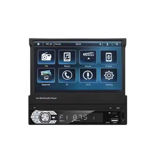 Chilipir Radio auto 1Din MP5 universal cu ecran tactil retractabil de 7" CarPlay Android Auto Bluetooth radio FM Mirror Link USB AUX
