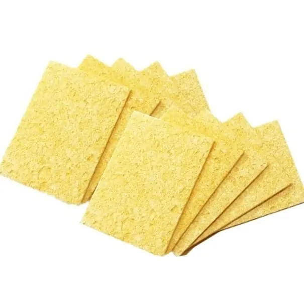 Burete galben de curățare pentru vârfuri de sudură și fier de lipit Burete de curățare pentru sudură și fier de lipit Burete pentru îndepărtarea reziduurilor de pe fierul de lipit 5 x 3,5 x 0,5 cm 10 buc. Reducere de preț