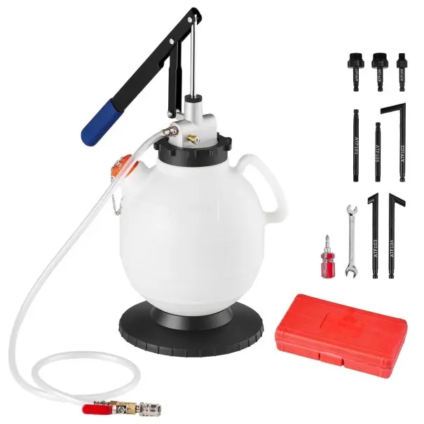 Dispozitiv de umplere pentru lichid de transmisie cu piston manual de 7,5 l HDPE alb-negru-albastru cu furtun pentru umplerea manuală a lichidelor Cel mai vândut