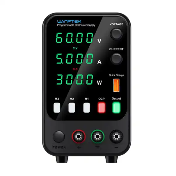 Sursă de alimentare permanentă neagră, 60V 5A 300W, sursă de alimentare CC de laborator cu afișaj LED, USB-C, USB-A, memorie M1, M2, M3, protecție la reglarea tensiunii Promoție
