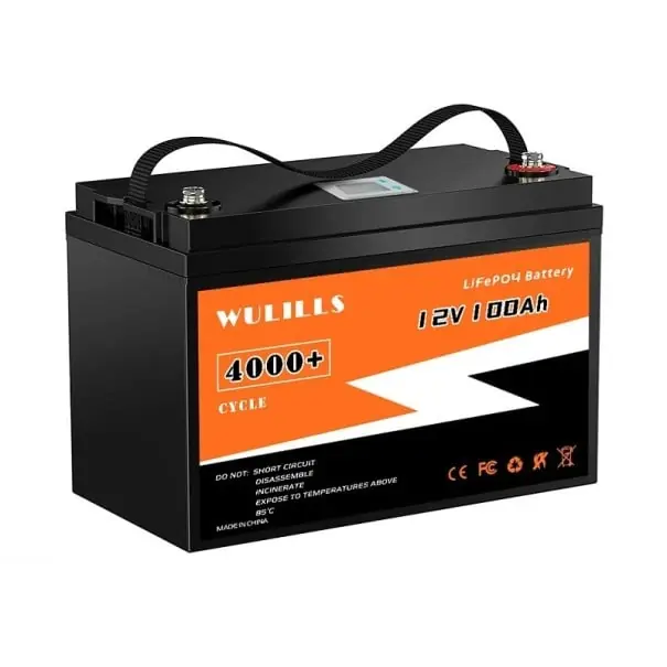 Doar azi Baterie LiFePO4 Baterie litiu fier fosfat 12V 100Ah IP5 Baterie rezistentă la apă și praf BMS încorporat 34 x 18,5 x 22 cm