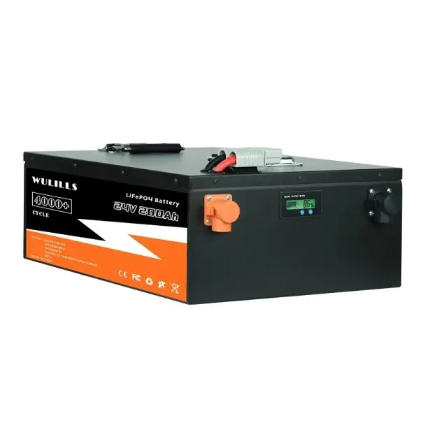 Chilipir Baterie LiFePO4 Baterie Litiu Fier Fosfat 24V 200Ah IP5 Baterie rezistentă la apă și praf BMS încorporat 45 x 29,5 x 14 cm