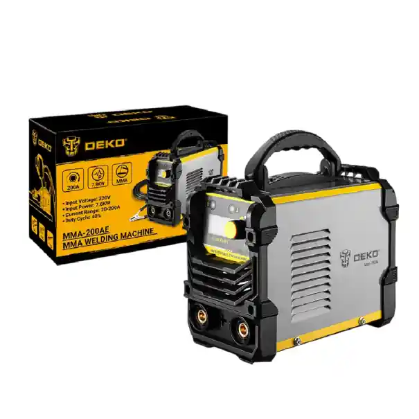 Ultima șansă Mașină de sudură electrică 220V MMA-200 invertor sudor negru-galben cu suport pentru electrozi pentru atelier și sudarea metalelor