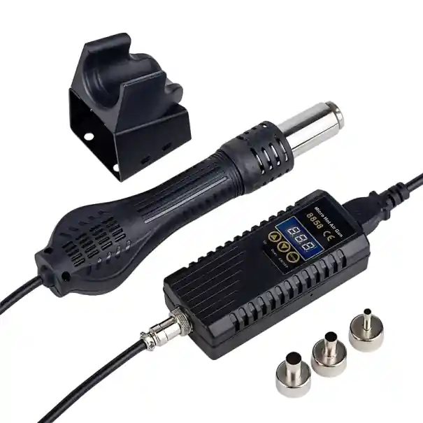 Pistol termic cu display LCD 220V 750W Pistol termic digital cu 3 atașamente Aparat de sudura 26,6 x 7,5 x 5 cm Reducere de preț