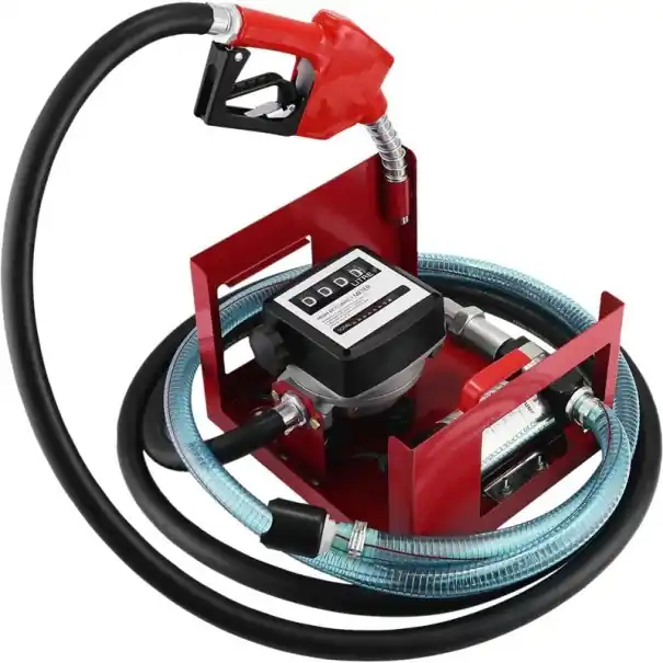 Pompa de combustibil pentru motorină 220V 155W 35 × 30 × 23 cm structură metalică roșie neagră pentru transferul fluidelor diesel Livrare rapidă