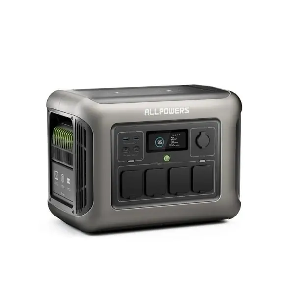 Promoție Stație electrică portabilă 1152 Wh LiFePO4 Generator solar 1800 W UPS 650 W Încărcare rapidă 3500+ cicluri Priză UE 4x AC 2x USB-C Încărcare wireless