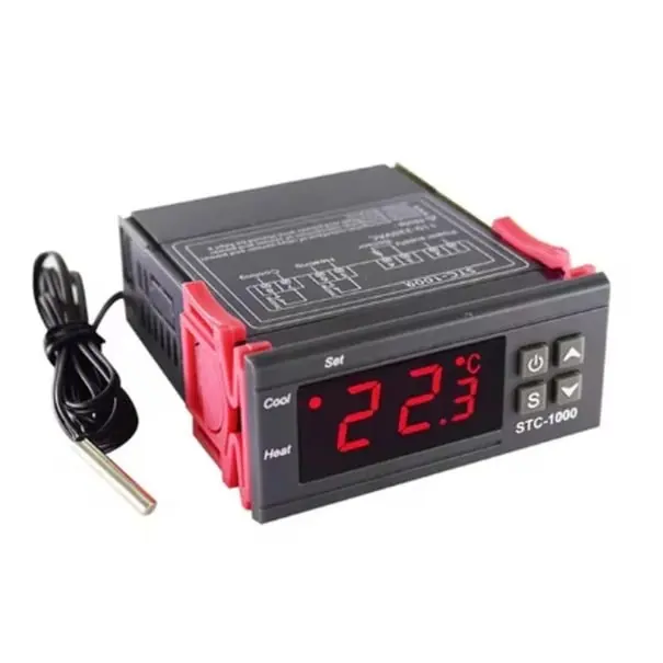 Regulator de temperatură digital LED AC110-220V Termostat STC-1000 Releu pentru incubatoare Plastic ABS Termoregulatoare Încălzire și răcire Ecran Setare Livrare expres